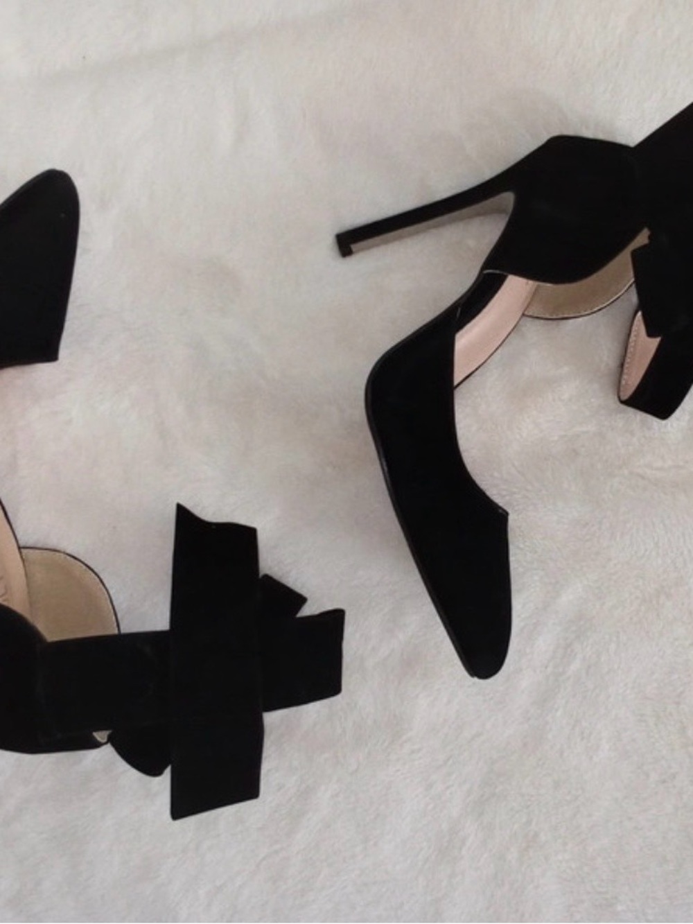 Women's Black Suede Pointed Toe Stiletto Heels